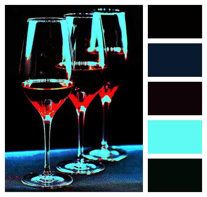 Colored Abstract Wine Glasses Image